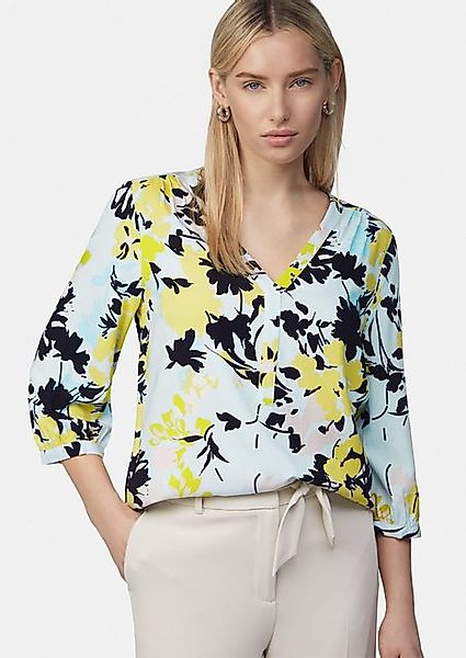 Comma 3/4-Arm-Shirt Gemusterte Bluse mit Tunika-Ausschnitt und 3/4-Ärmeln günstig online kaufen