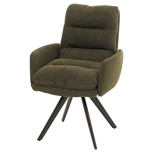 MCW Esszimmerstuhl G66 Boucle Grün mit Armlehne günstig online kaufen