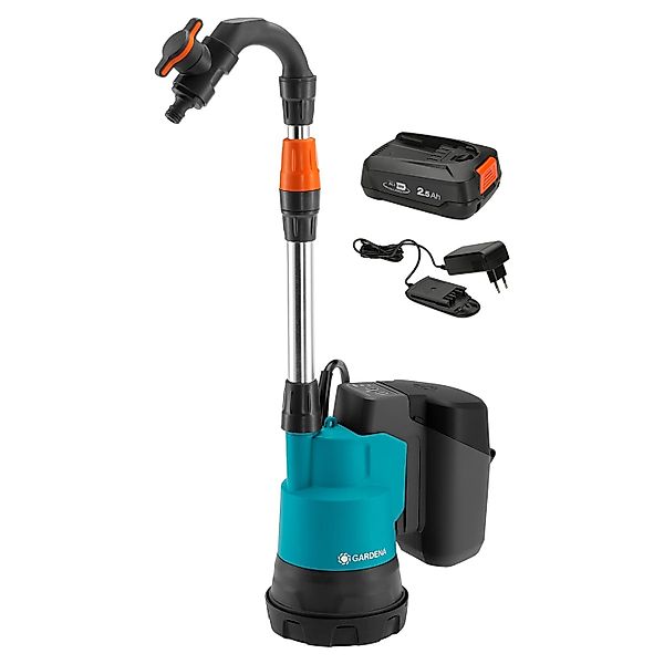 Gardena Akku-Regenfasspumpe 2000/2 18V Power For All inkl. Akku & Ladegerät günstig online kaufen