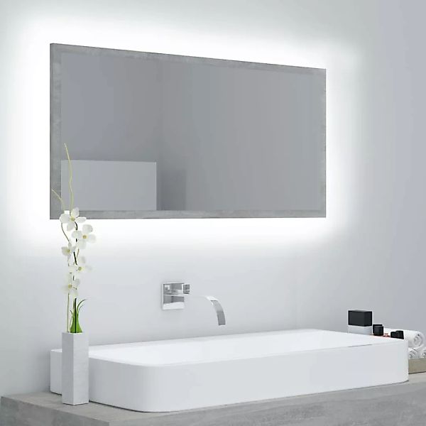 Led-badspiegel Betongrau 90x8,5x37 Cm Spanplatte günstig online kaufen
