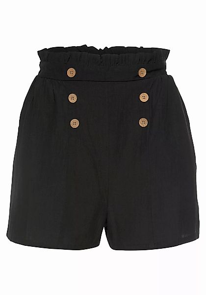 LASCANA Shorts im Paperbag-Look mit breitem Bündchen und Taschen, kurze Hos günstig online kaufen
