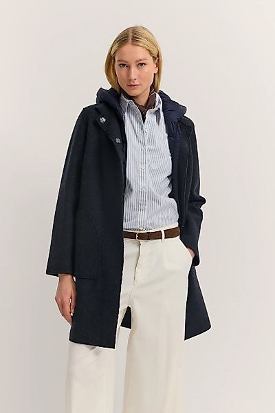 bugatti Wollmantel "Modern Fit" mit Kapuze & herausnehmbarer Weste günstig online kaufen