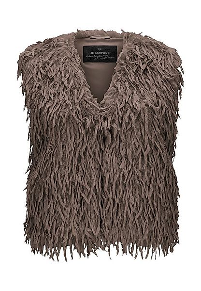Milestone Fellimitatweste MSMichelle kurze Weste aus Kunstpelz im Federlook günstig online kaufen