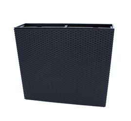 Spetebo Blumenkasten XL Pflanzkasten anthrazit Rattan günstig online kaufen