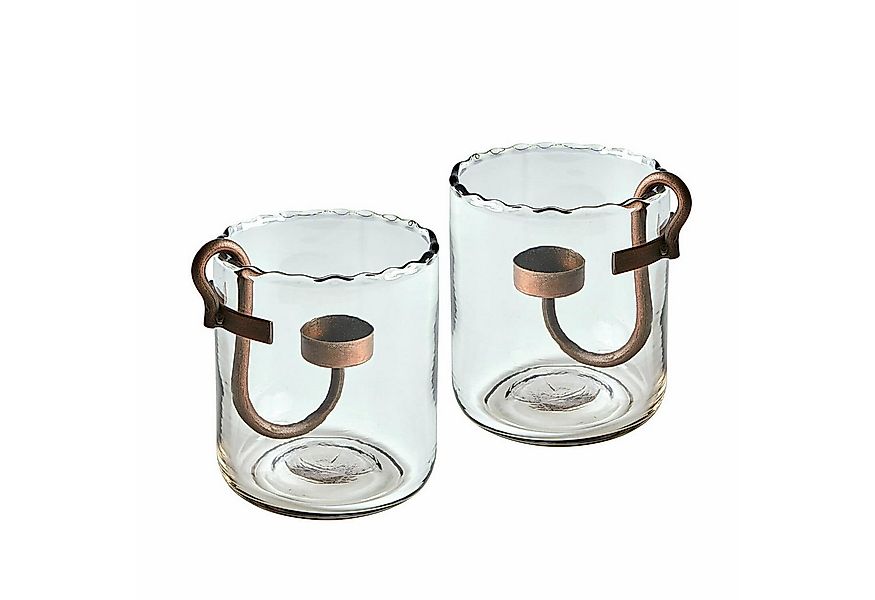 Mirabeau Windlicht Windlicht 2er Set Lynn klar/antikschwarz (2er Set, 2er S günstig online kaufen