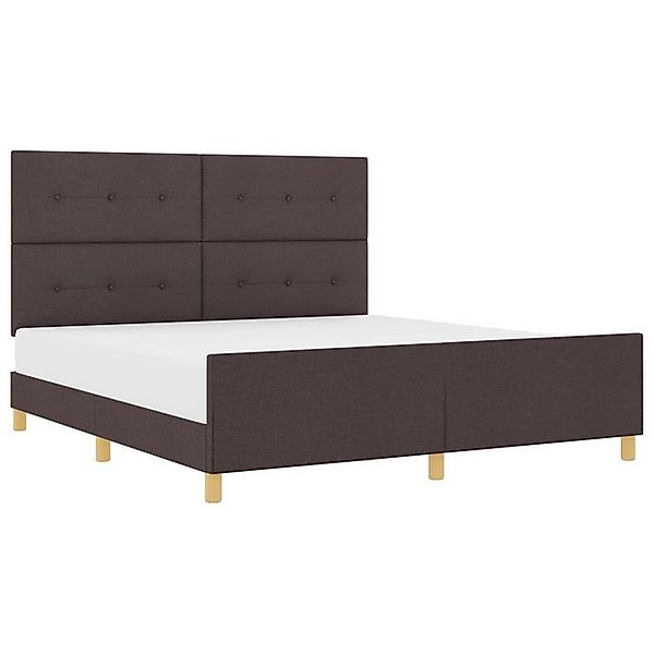 vidaXL Bett Bettgestell Dunkelbraun 180x200 cm Stoff (1-tlg) günstig online kaufen
