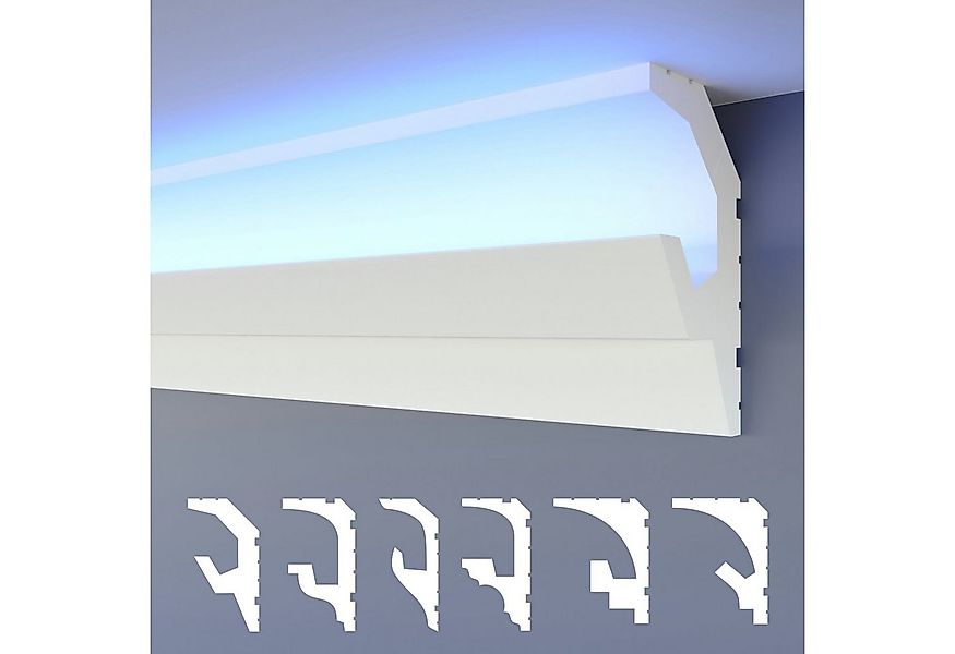 HEXIMO Eckprofil HLED 19 (LED Stuckleisten 2in1, indirekte Beleuchtung Deck günstig online kaufen