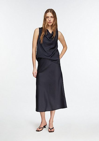 comma Midirock Rock Schwerer Satin-Midirock im Schrägschnitt zum Hineinschl günstig online kaufen