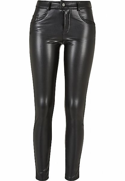 URBAN CLASSICS Stoffhose "Urban Classics Damen Ladies Mid Waist Synthetic L günstig online kaufen