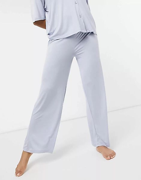 ASOS DESIGN – Mix & Match – Weiche Pyjamahose mit elastischem Bund, in Blau günstig online kaufen