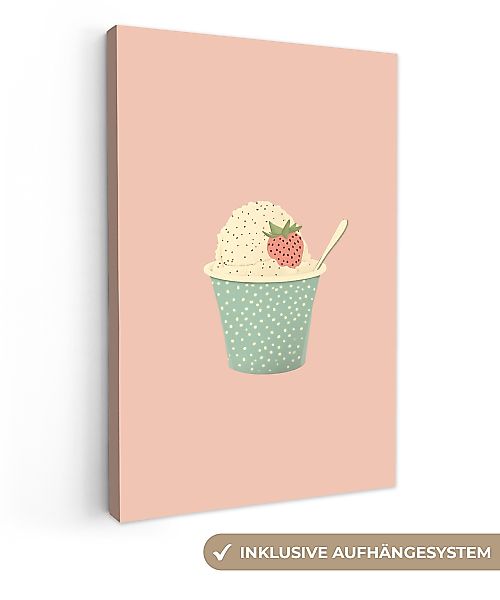 OneMillionCanvasses® Leinwandbild Tablett - Eiscreme - günstig online kaufen