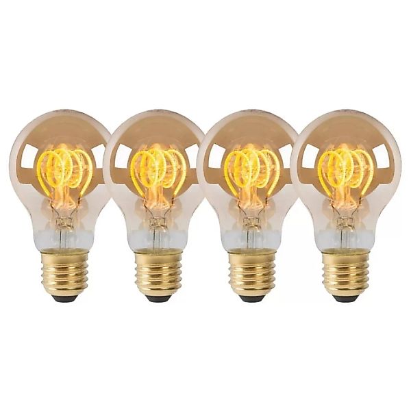 LED Leuchtmittel E27 Birne - A60 in Amber 5W 380lm 4er-Pack günstig online kaufen
