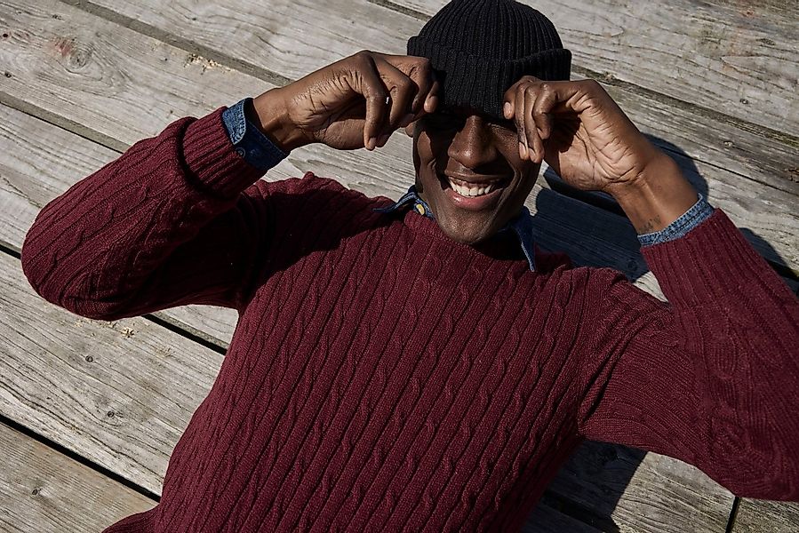 Man's World Rundhalspullover Neue Kollektion! Highlight allover Zopfmuster! günstig online kaufen