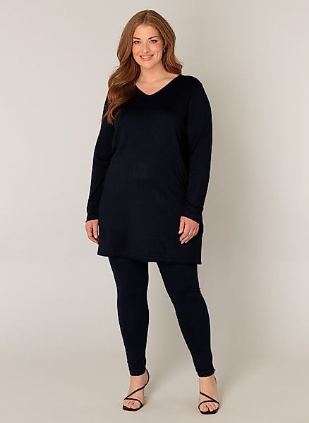 Base Level Curvy V-Ausschnitt-Pullover BAS-ANINE-LONG Feinstrick-Qualität günstig online kaufen
