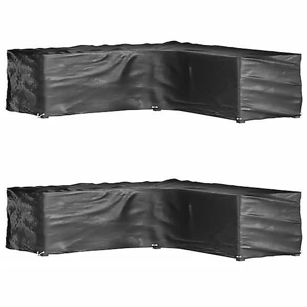 vidaXL Gartenmöbel-Abdeckungen in L-Form 2 Stk 16 Ösen 250x250x70 cm 315537 günstig online kaufen