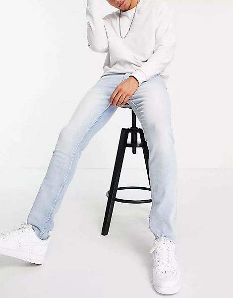 Topman – Ausgeblichene Stretch-Jeans aus Bio-Baumwollmischung mit engem Sch günstig online kaufen