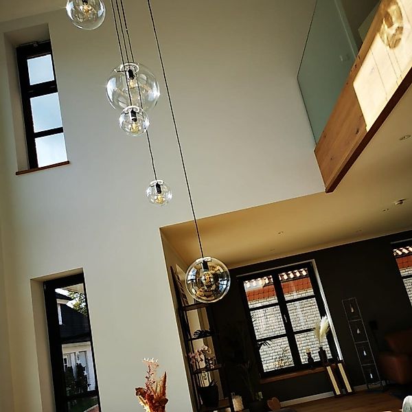 s.luce Pendelleuchte Hängeleuchte Orb Glaskugel Chrom, günstig online kaufen