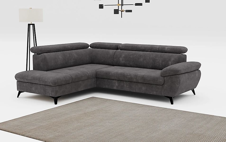 COTTA Ecksofa "Hudson L-Form, B: 256 cm" mit Kopfteilverstellung, optional günstig online kaufen