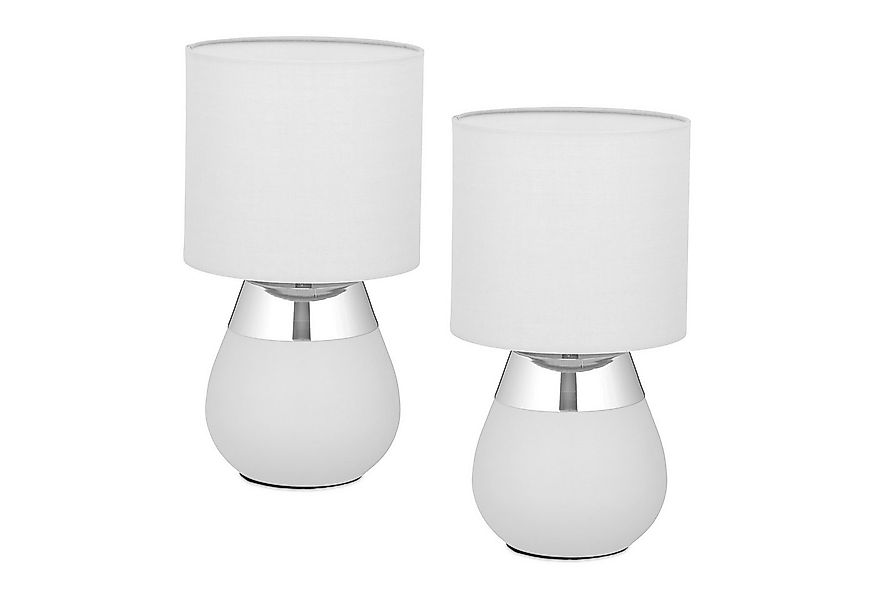 relaxdays Nachttischlampe Tischlampe mit Stoffschirm 2er Set, ohne Leuchtmi günstig online kaufen
