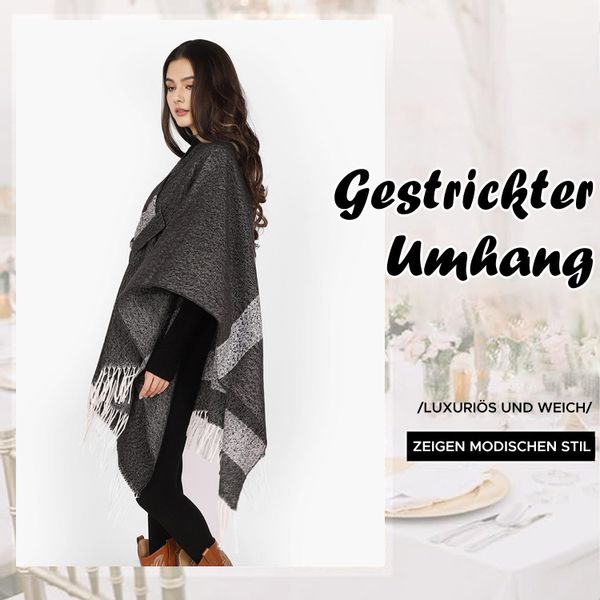 Refttenw Poncho Warm Elegant Poncho,Warmer Umhang,Mit günstig online kaufen