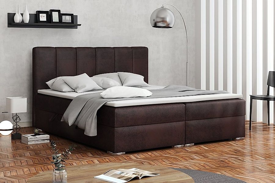 Fun Möbel Boxbett Schlafzimmerbett ALVARA in Kunstleder o. Stoff incl. Bett günstig online kaufen