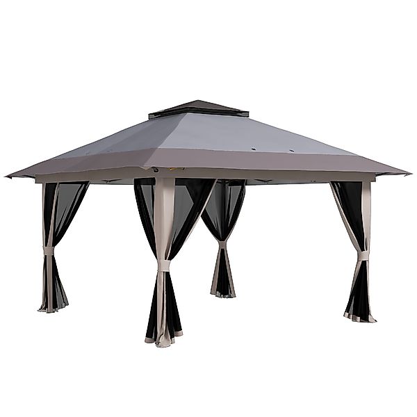 Outsunny Faltpavillon Pop-up 4x4x2,8 m Gartenpavillon mit höhenverstellbare günstig online kaufen