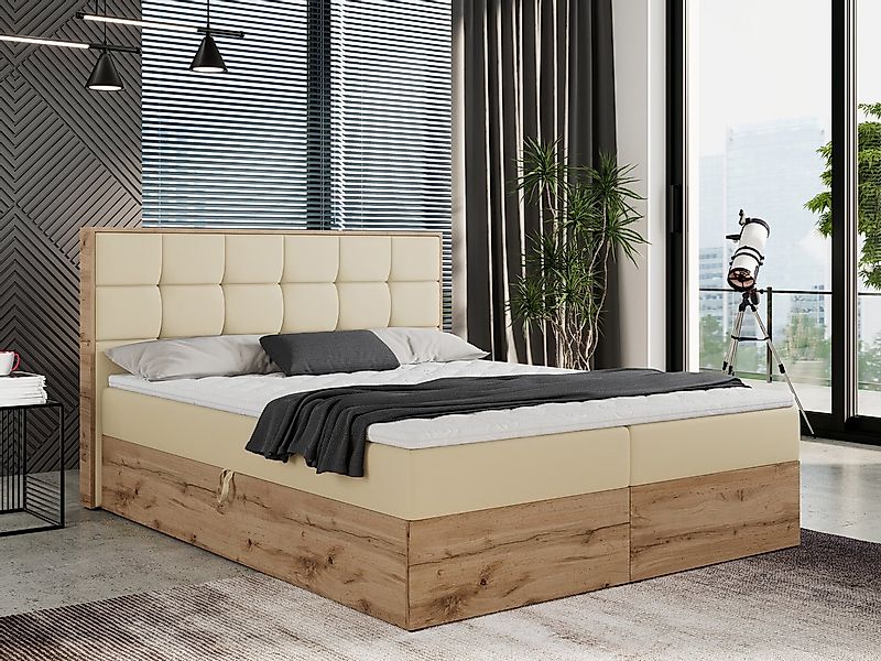 MKS MÖBEL Boxspringbett ALBERO 1 (Set, Packung, Massivholzbett, topper T25, günstig online kaufen
