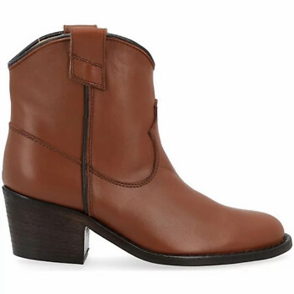 Via Roma 15  Ankle Boots Texanische Stiefelette  aus braunem Leder günstig online kaufen