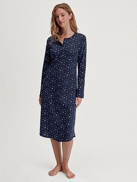 CALIDA Nachthemd Flower Nights bequem, Pure Cotton, Langarm, Knopfleiste, R günstig online kaufen