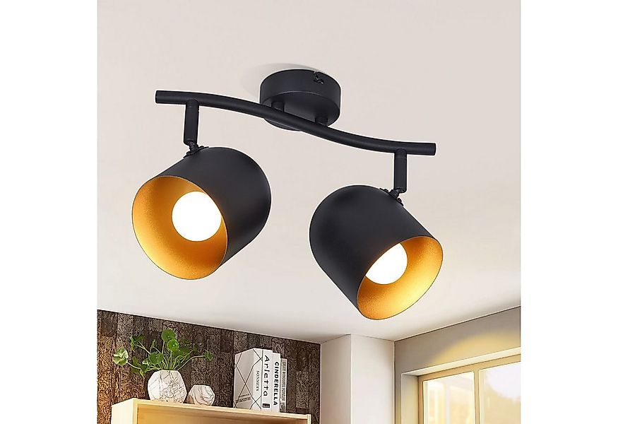 ZMH Deckenstrahler 2/3/4 Flammig-Schwarzgold E14 Deckenlampe 350° Drehbar W günstig online kaufen