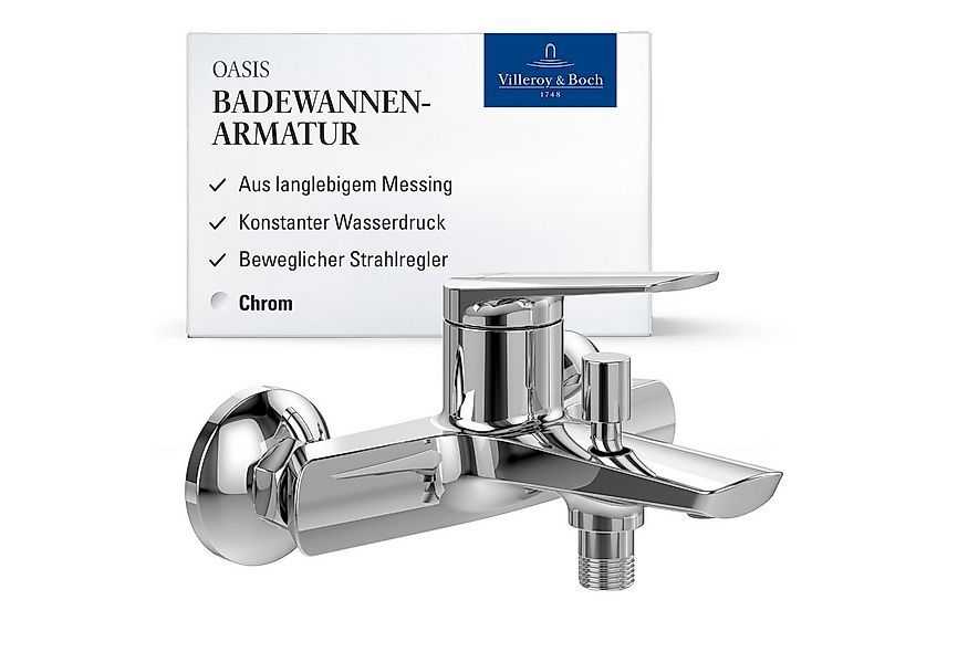 Villeroy & Boch Wannenarmatur Oasis Aufputz Wasserhahn Badewanne mit Rückfl günstig online kaufen