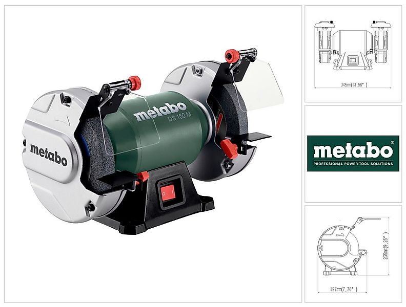 metabo Doppelschleifer DS 150 M Doppelschleifmaschine 370 W 150 x 20 x 20 m günstig online kaufen