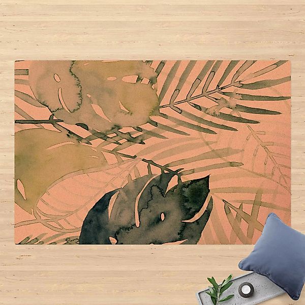 Kork-Teppich Palmwedel in Wasserfarbe I günstig online kaufen