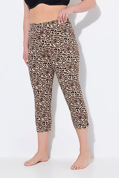 Ulla Popken Funktionshose Capri Leomuster schmales günstig online kaufen