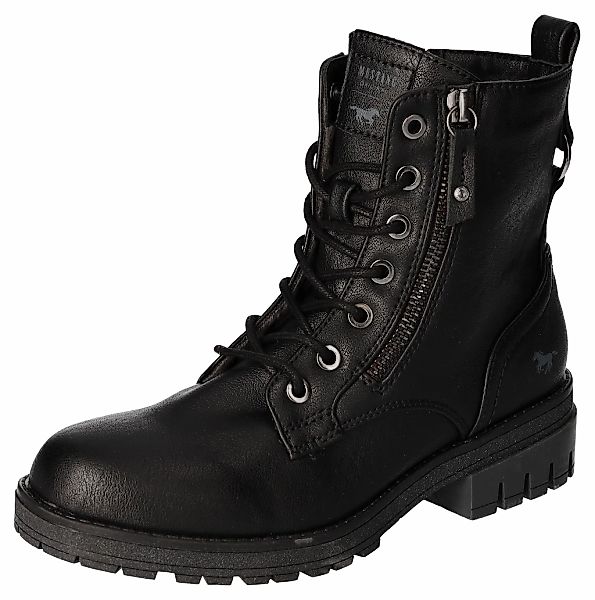 Mustang Shoes Schnürboots, Schnürstiefelette, Blockabsatz, mit günstig online kaufen