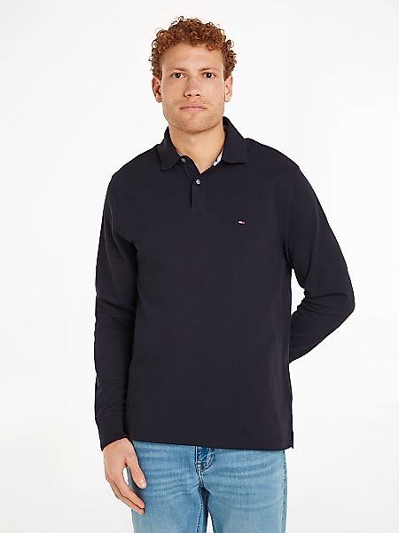 Tommy Hilfiger Langarm Poloshirt Dunkelblau - Größe L günstig online kaufen