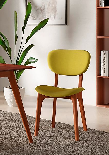 INOSIGN Stuhl "COZY Made in Italy" (Set) 2 Stk. Microfaser Gestell in Buche günstig online kaufen