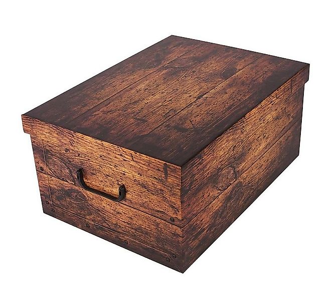 Kreher Aufbewahrungsbox Aufbewahrungsbox, Dekokarton - Motiv: Holz Dunkel günstig online kaufen