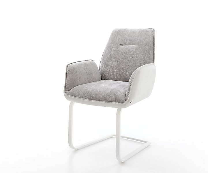 Freischwinger Zoa-Flex Materialmix Echtleder Weiß-Pastellblau Freischwinger günstig online kaufen