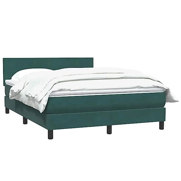 vidaXL Boxspringbett mit Matratze Dunkelgrün 160x210 cm Samt 3316026 günstig online kaufen