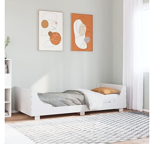 vidaXL Bett, Massivholzbett ohne Matratze Weiß 100x200 cm Kiefernholz günstig online kaufen