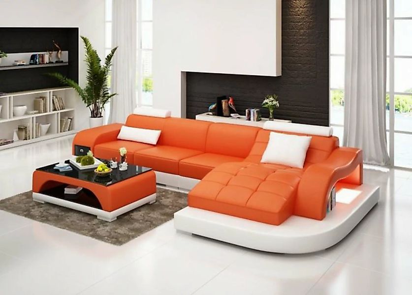 Xlmoebel Ecksofa Leder-Ecksofa in Weiß mit Couch, Polsterung und Sitzfläche günstig online kaufen