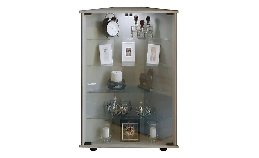 Eckvitrine  Jecka ¦ silber ¦ Maße (cm): B: 67,3 H: 88,1 T: 23.0 Schränke > günstig online kaufen