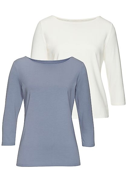 LASCANA 3/4-Arm-Shirt (2er-Pack) aus elastischer Baumwoll-Modal-Qualität günstig online kaufen