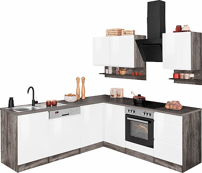 HELD MÖBEL Winkelküche "Virginia", Stellbreite 220/220 cm, wahlweise mit E- günstig online kaufen