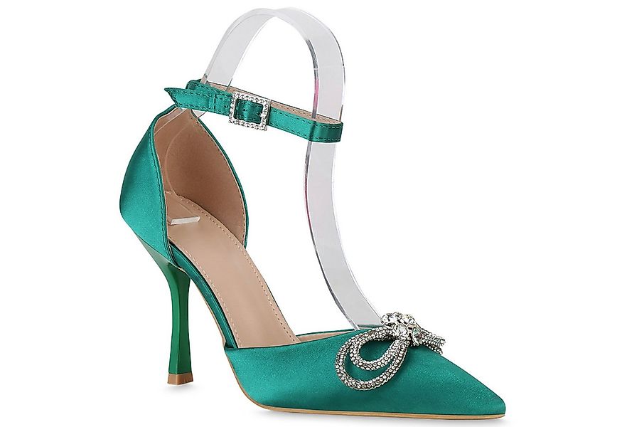 VAN HILL 839899 Pumps Damen Spitze Pumps Stiletto Party Strass Schleifen günstig online kaufen