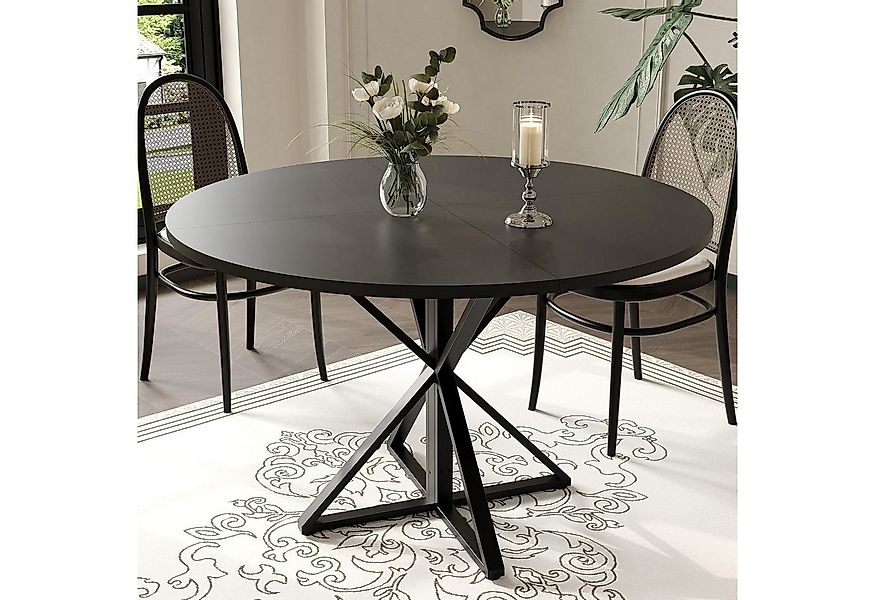 GarveeMore Esstisch runder aus Holz,robuster Metallsockel für 4 Personen, K günstig online kaufen