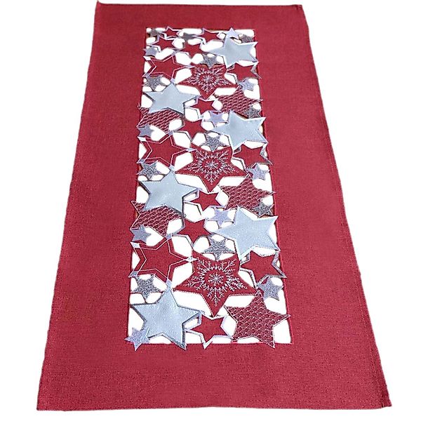 texpot Tischdecke Stickerei Sterne Weihnachten Advent günstig online kaufen