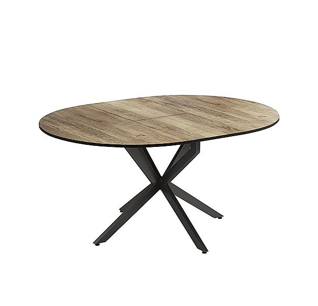 Vicco Esstisch Loyd, Schwarz/Eiche rustikal/Eiche rustikal, 120 x 76.5 cm a günstig online kaufen