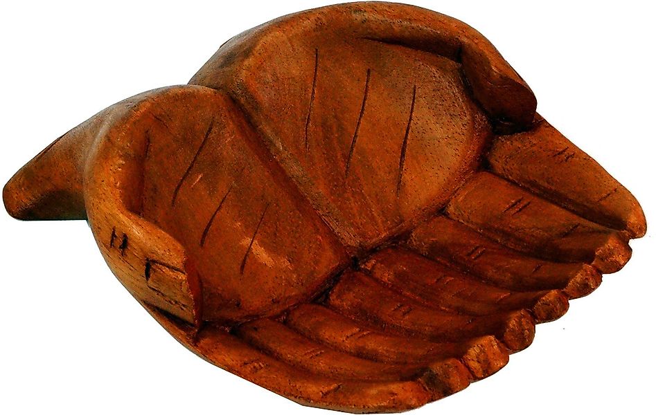 Guru-Shop Dekoschale Geschnitzte Hände, Holzschale Obstschale,.. günstig online kaufen